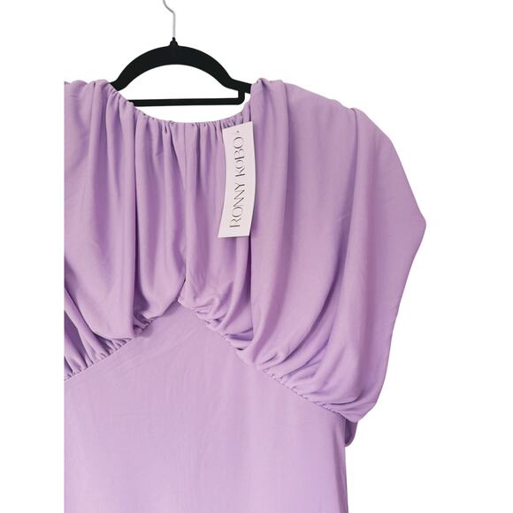 NWT Ronny Kobo Kelly Lavender Mini Dress Large Blouson Pastel Event Coquette - Picture 4 of 8